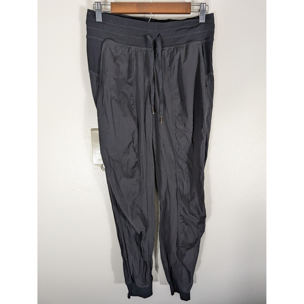 Lululemon Size 6 Dance Studio Jogger Black Ribbed Waistband Joggers Textured
